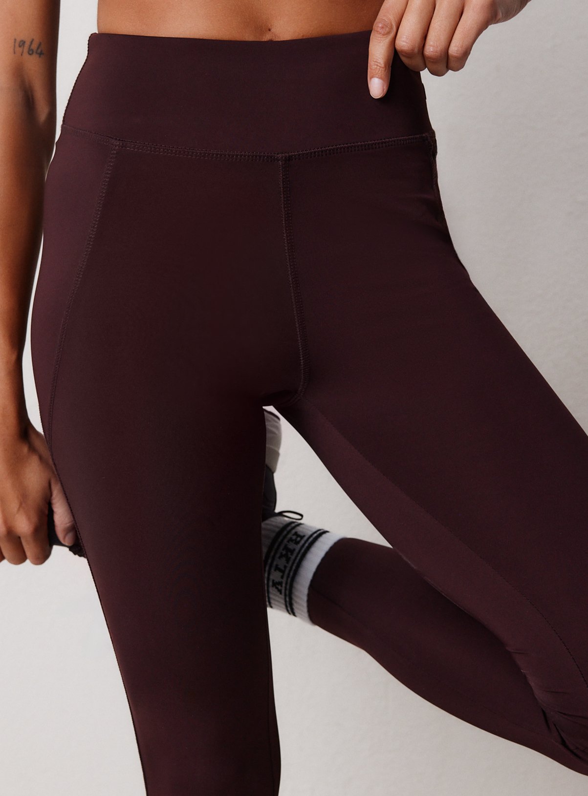 REAKTIV Dark Red High Waisted Everyday Full Length Legging S - Image 3 thumbnail